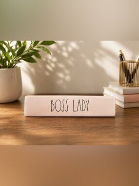 Rae Dunn Boss Lady Pink Desk Sign